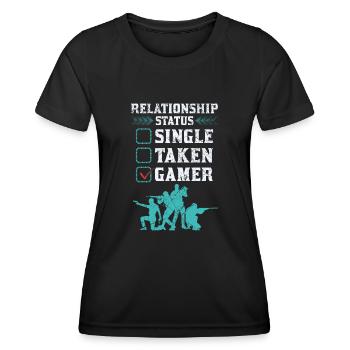 Relationship Status Gamer Design - Frauen Funktions-T-Shirt - Schwarz - Vorne - AI Model Female 172 light (172cm)