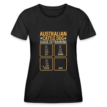 Australian Cattle Dog Red Blue Heeler - Frauen Funktions-T-Shirt - Schwarz - Vorne - AI Model Female 172 light (172cm)