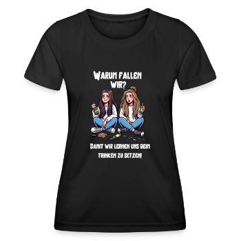 Freundinnen Mädels Trinkspruch - Frauen Funktions-T-Shirt - Schwarz - Vorne - AI Model Female 172 light (172cm)