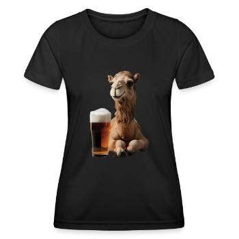 Kamel Bier - Frauen Funktions-T-Shirt - Schwarz - Vorne - AI Model Female 172 light (172cm)