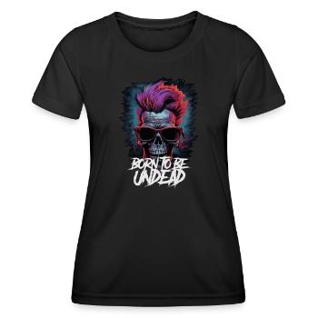 Né pour être mort-vivant - T-shirt sport Femme - noir - Devant - AI Model Female 172 light (172cm)