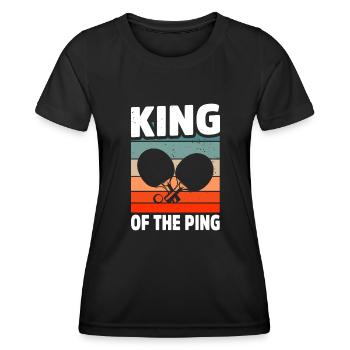 Joueur de tennis de table cadeau ping-pong tennis de table - T-shirt sport Femme - noir - Devant - AI Model Female 172 light (172cm)