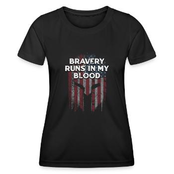 La bravoure coule dans mon sang Fier Américain confiant - T-shirt sport Femme - noir - Devant - AI Model Female 172 light (172cm)