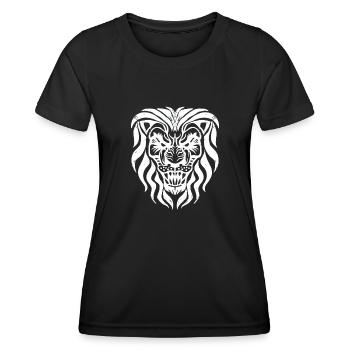 Löwe | Tier | Raubtier | Brüllen - Frauen Funktions-T-Shirt - Schwarz - Vorne - AI Model Female 172 light (172cm)