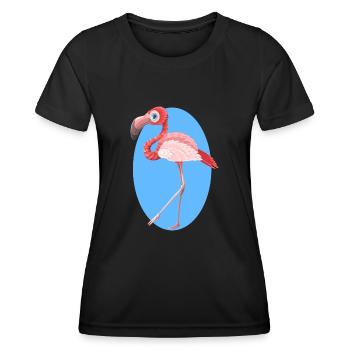 Flamingo - Frauen Funktions-T-Shirt - Schwarz - Vorne - AI Model Female 172 light (172cm)