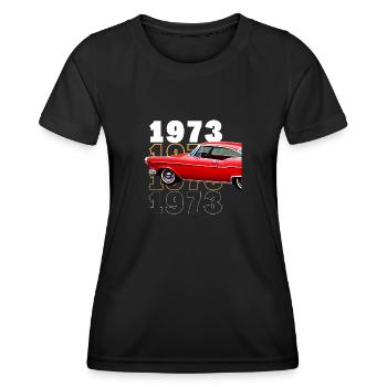 Baujahr 1973 Auto - Frauen Funktions-T-Shirt - Schwarz - Vorne - AI Model Female 172 light (172cm)