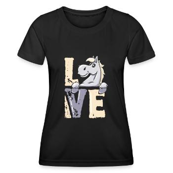 Cheval Cheval Équestre Equitation - T-shirt sport Femme - noir - Devant - AI Model Female 172 light (172cm)