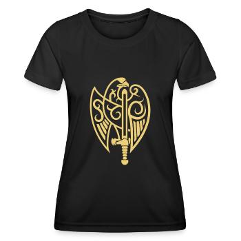 Adler und Schwert Russland Russisch Geschenk Land - Frauen Funktions-T-Shirt - Schwarz - Vorne - AI Model Female 172 light (172cm)