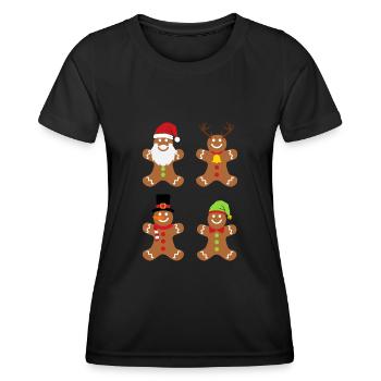 Homme pain d’épice Noël cadeau pain d’épice - T-shirt sport Femme - noir - Devant - AI Model Female 172 light (172cm)