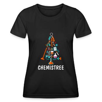 Chemistree Funny Science Weihnachtsbaum - Frauen Funktions-T-Shirt - Schwarz - Vorne - AI Model Female 172 light (172cm)