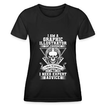 Designerin Zeichner Künstler - Frauen Funktions-T-Shirt - Schwarz - Vorne - AI Model Female 172 light (172cm)