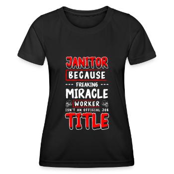 Hausmeister Ordnung & Sauberkeit Reiniger - Frauen Funktions-T-Shirt - Schwarz - Vorne - AI Model Female 172 light (172cm)