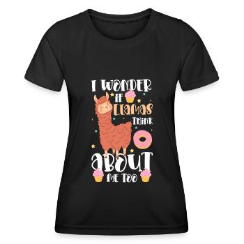 Lama Animal Soft - T-shirt sport Femme - noir - Devant - AI Model Female 172 light (172cm)
