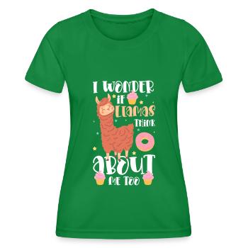 Llama Animal Soft - Women's Functional T-Shirt - kelly green - Front - AI Model Female 172 dark (172cm)