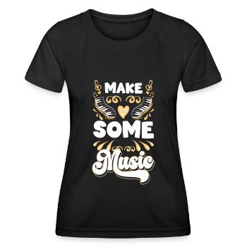 Musicien Passion Mélodie Danse - T-shirt sport Femme - noir - Devant - AI Model Female 172 light (172cm)