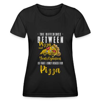 Pizzeria Essen Käse Liebe - Frauen Funktions-T-Shirt - Schwarz - Vorne - AI Model Female 172 light (172cm)