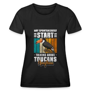 Toucan Animal Amazone Perroquet - T-shirt sport Femme - noir - Devant - AI Model Female 172 light (172cm)