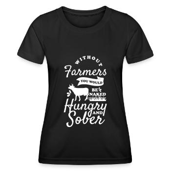 Agriculteur Carrière Tracteur Récolte - T-shirt sport Femme - noir - Devant - AI Model Female 172 light (172cm)