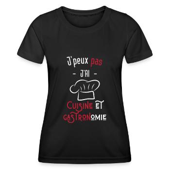 j'peux pas j'ai cuisine et gastronomie - T-shirt sport Femme - noir - Devant - AI Model Female 172 light (172cm)