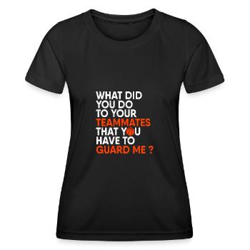 Guard Me Teammates Basketball Hoops Ball Dunk - Women's Functional T-Shirt - black - Front - AI Model Female 172 light (172cm)