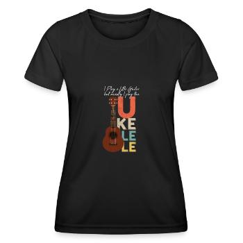 Guitare Ukelele Player Guitare électrique Bass Musicgu - T-shirt sport Femme - noir - Devant - AI Model Female 172 light (172cm)