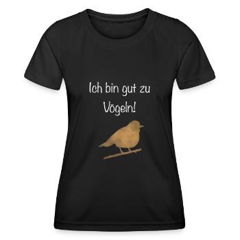 Ich bin gut zu vögeln! - Frauen Funktions-T-Shirt - Schwarz - Vorne - AI Model Female 172 light (172cm)