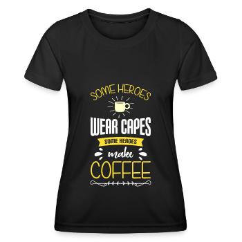 Espresso coffee bean coffee lovers - Women's Functional T-Shirt - black - Front - AI Model Female 172 light (172cm)