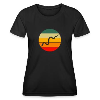 Retro Tierliebhaber Schlange - Frauen Funktions-T-Shirt - Schwarz - Vorne - AI Model Female 172 light (172cm)