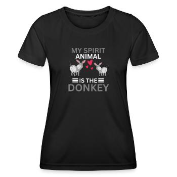 Cadeau drôle d’éleveur d’animaux de ferme - T-shirt sport Femme - noir - Devant - AI Model Female 172 light (172cm)