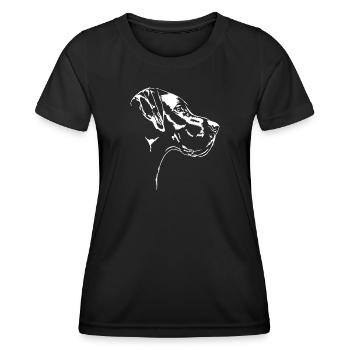 Great Dane Dog Dogs Wilsigns - Women's Functional T-Shirt - black - Front - AI Model Female 172 light (172cm)