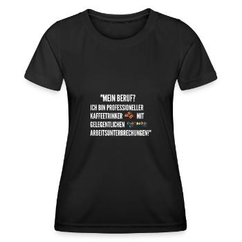 Professioneller Kaffee Trinker Lustige Sprüche - Frauen Funktions-T-Shirt - Schwarz - Vorne - AI Model Female 172 light (172cm)