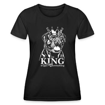 DOGUE de Bordeaux Roi Chien Disant Chiens Wilsigns - T-shirt sport Femme - noir - Devant - AI Model Female 172 light (172cm)