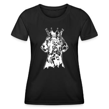 Chiens de la couronne de Dogue allemand Wilsigns - T-shirt sport Femme - noir - Devant - AI Model Female 172 light (172cm)