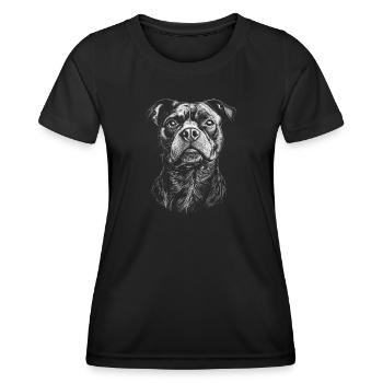 Staffordshire Bullterrier Portrait Staffie Hunde - Frauen Funktions-T-Shirt - Schwarz - Vorne - AI Model Female 172 light (172cm)