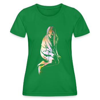 Fire Girl - Women's Functional T-Shirt - kelly green - Front - AI Model Female 172 dark (172cm)