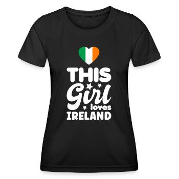 Irland Flagge Urlaub Spruch Irische Fahne Dublin - Frauen Funktions-T-Shirt - Schwarz - Vorne - AI Model Female 172 light (172cm)