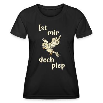 Mir doch egal Mittelfinger Lustiger Vogel lustig - Frauen Funktions-T-Shirt - Schwarz - Vorne - AI Model Female 172 light (172cm)