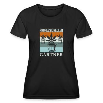Professioneller Gärtner Weed Design - Frauen Funktions-T-Shirt - Schwarz - Vorne - AI Model Female 172 light (172cm)