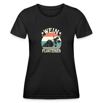 Wein Flüsterer witziges Winzer Design für Kelterer - Frauen Funktions-T-Shirt - Schwarz - Vorne - AI Model Female 172 light (172cm)