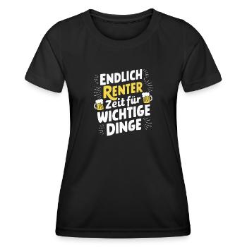 Endlich Rentner Ruhestand Abschiedsgeschenk - Frauen Funktions-T-Shirt - Schwarz - Vorne - AI Model Female 172 light (172cm)