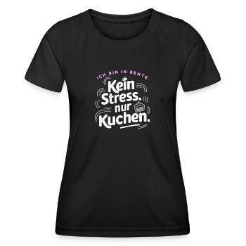 Rente Stressfrei Kuchen Ruhestand Rentner - Frauen Funktions-T-Shirt - Schwarz - Vorne - AI Model Female 172 light (172cm)