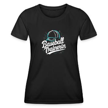 Baseball-Trainerin Coach Inspiration Anerkennung - Frauen Funktions-T-Shirt - Schwarz - Vorne - AI Model Female 172 light (172cm)