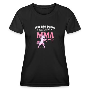 MMA-Einhorn Shirt Kampfsport Martial Arts Fans - Frauen Funktions-T-Shirt - Schwarz - Vorne - AI Model Female 172 light (172cm)
