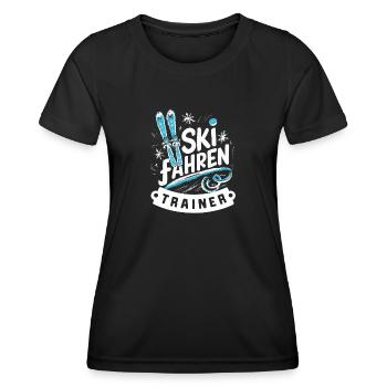 Skifahren-Trainer Geschenkidee Piste Ausrüstung - Frauen Funktions-T-Shirt - Schwarz - Vorne - AI Model Female 172 light (172cm)