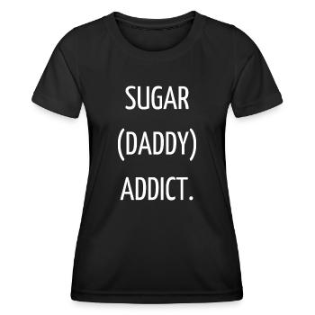 Sugar (daddy) addict - T-shirt sport Femme - noir - Devant - AI Model Female 172 light (172cm)