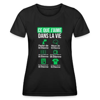 Saint Etienne maillot drôle original football - T-shirt sport Femme - noir - Devant - AI Model Female 172 light (172cm)