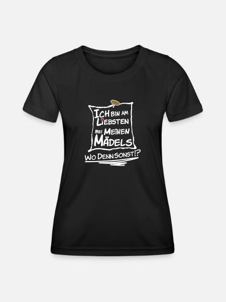 Mädels - Frauen Funktions-T-Shirt - Schwarz