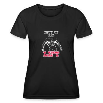 Tais-toi et soulève - T-shirt sport Femme - noir - Devant - AI Model Female 172 light (172cm)