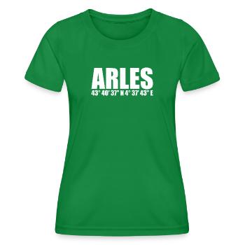 Coordonnées d’Arles - T-shirt sport Femme - vert - Devant - AI Model Female 172 dark (172cm)