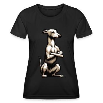 Whippet Windhund Whippets Windhundbesitzer - Frauen Funktions-T-Shirt - Schwarz - Vorne - AI Model Female 172 light (172cm)